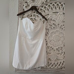 Lilly Pulitzer Kylo Strapless Skirted Romper in Resort White NWT - Size 14